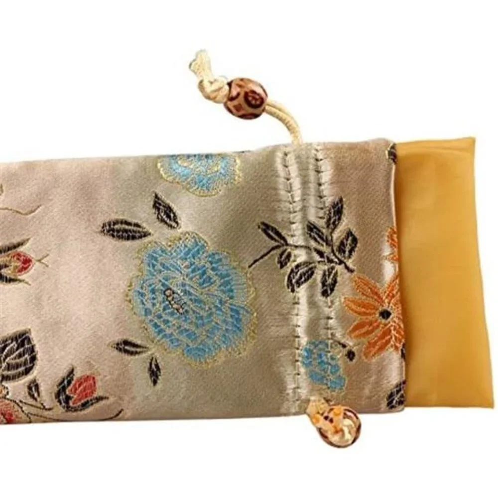 Silk brocade Double layer Drawstring Pouch Candy Sachet wallet Jewelry